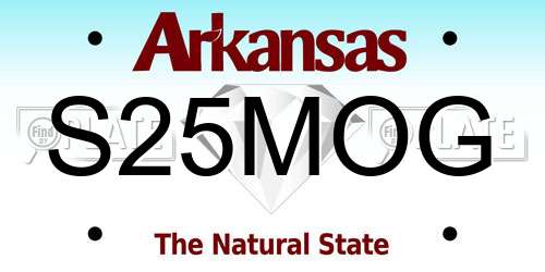 S25MOG Arkansas License Plate