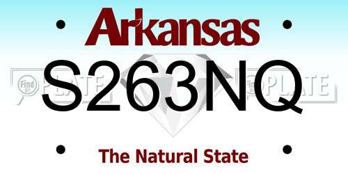 S263NQ Arkansas License Plate
