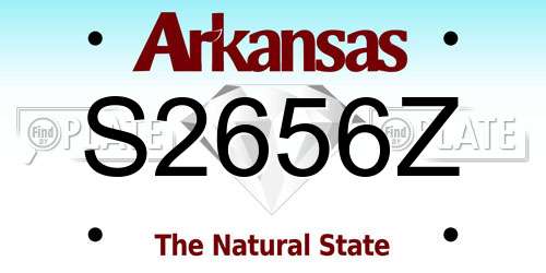 S2656Z Arkansas License Plate
