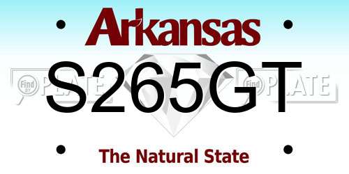 S265GT Arkansas License Plate