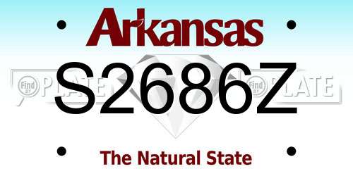 S2686Z Arkansas License Plate