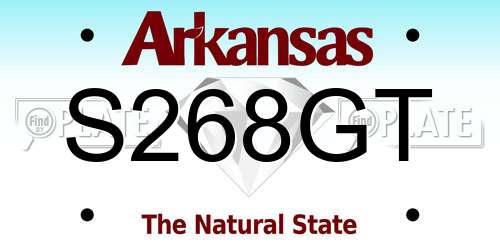 S268GT Arkansas License Plate