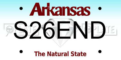 S26END Arkansas License Plate