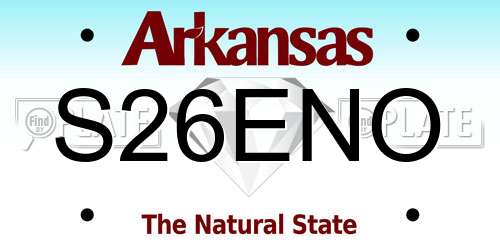 S26ENO Arkansas License Plate
