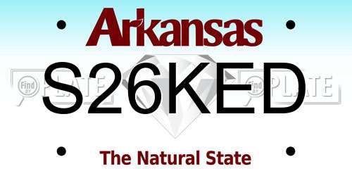 S26KED Arkansas License Plate