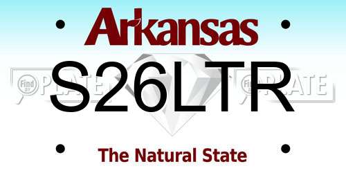 S26LTR Arkansas License Plate
