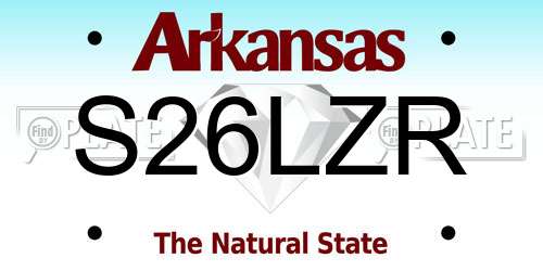 S26LZR Arkansas License Plate