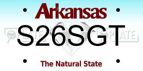S26SGT Arkansas License Plate