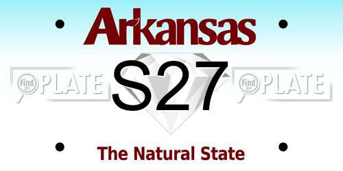 S27 Arkansas License Plate