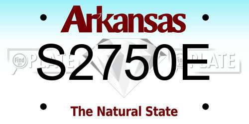 S2750E Arkansas License Plate