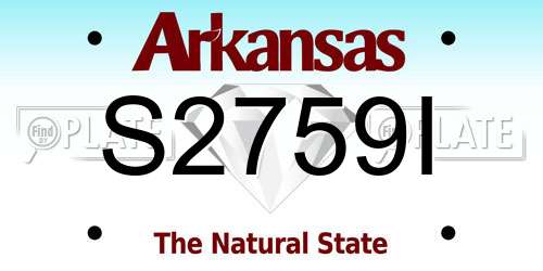 S2759I Arkansas License Plate