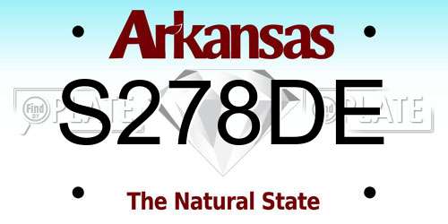 S278DE Arkansas License Plate