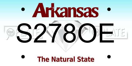 S278OE Arkansas License Plate