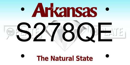 S278QE Arkansas License Plate