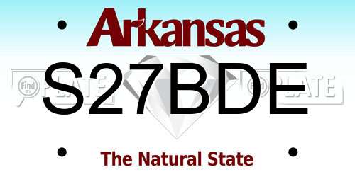 S27BDE Arkansas License Plate