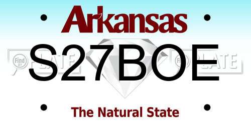 S27BOE Arkansas License Plate