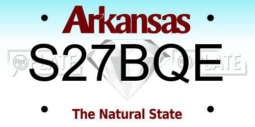 S27BQE Arkansas License Plate