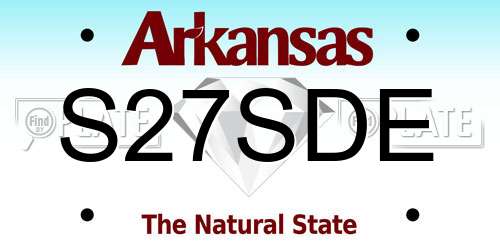 S27SDE Arkansas License Plate