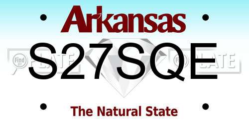S27SQE Arkansas License Plate