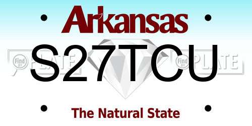 S27TCU Arkansas License Plate