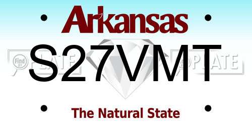 S27VMT Arkansas License Plate