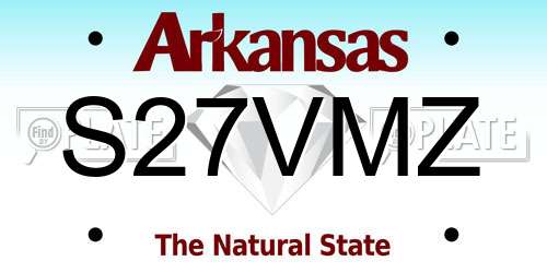 S27VMZ Arkansas License Plate