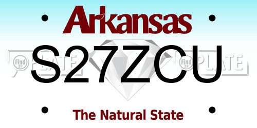 S27ZCU Arkansas License Plate