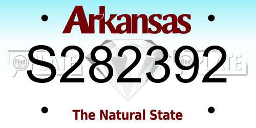 S282392 Arkansas License Plate