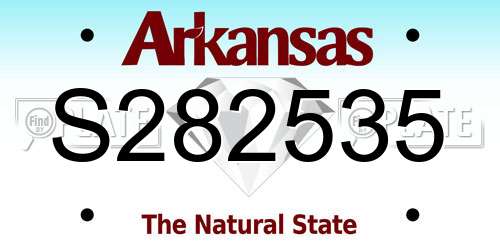 S282535 Arkansas License Plate