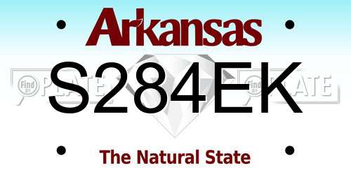 S284EK Arkansas License Plate