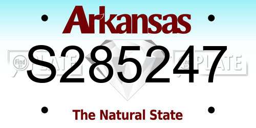 S285247 Arkansas License Plate