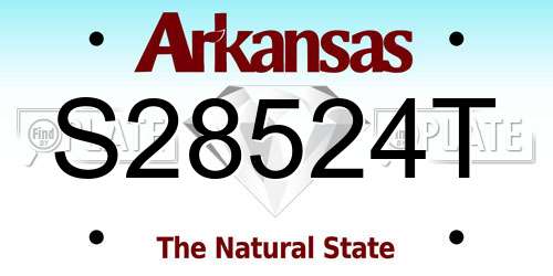 S28524T Arkansas License Plate