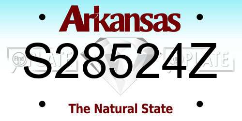 S28524Z Arkansas License Plate