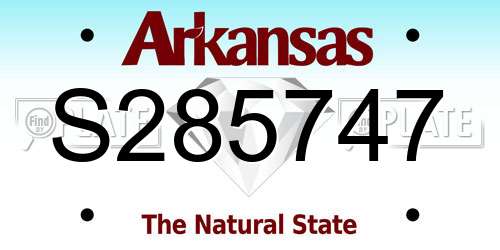 S285747 Arkansas License Plate