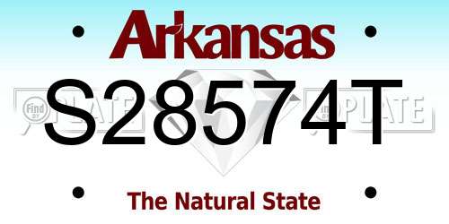 S28574T Arkansas License Plate