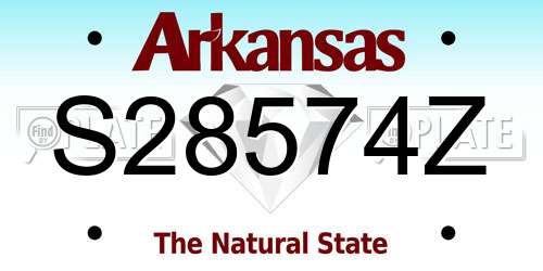 S28574Z Arkansas License Plate