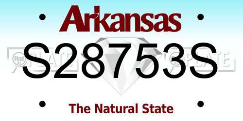 S28753S Arkansas License Plate