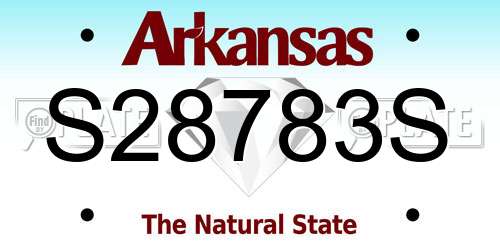 S28783S Arkansas License Plate