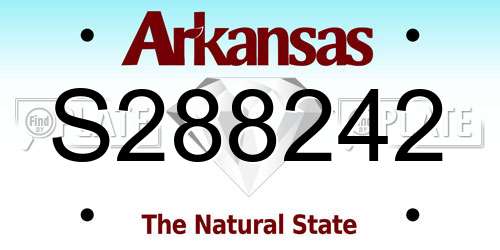 S288242 Arkansas License Plate