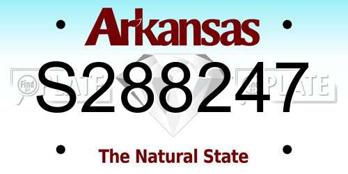 S288247 Arkansas License Plate