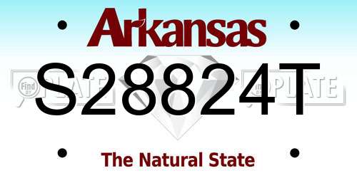 S28824T Arkansas License Plate