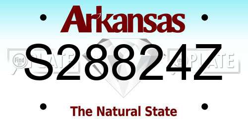 S28824Z Arkansas License Plate