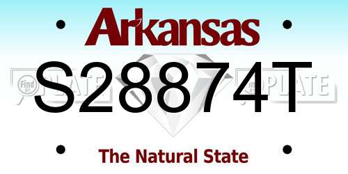 S28874T Arkansas License Plate