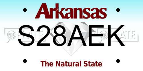 S28AEK Arkansas License Plate