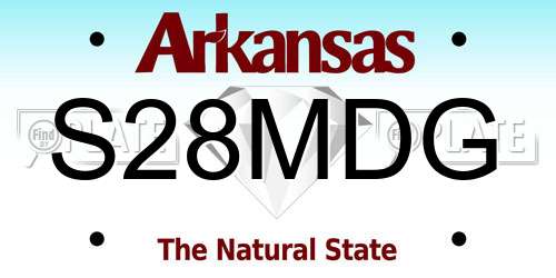S28MDG Arkansas License Plate