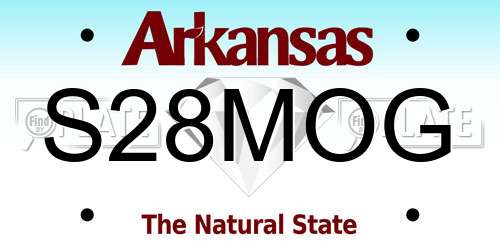 S28MOG Arkansas License Plate