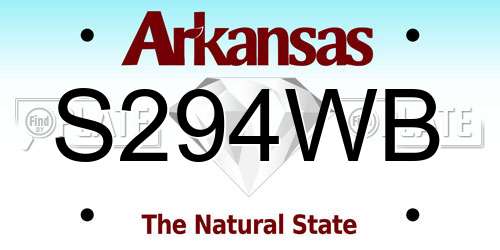 S294WB Arkansas License Plate