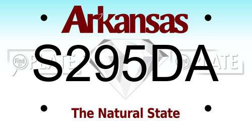 S295DA Arkansas License Plate