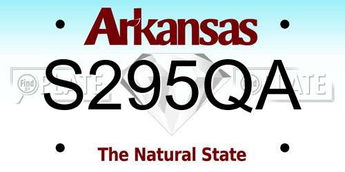 S295QA Arkansas License Plate