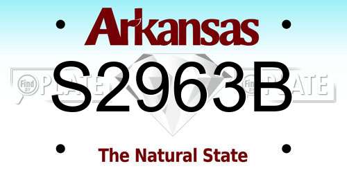 S2963B Arkansas License Plate